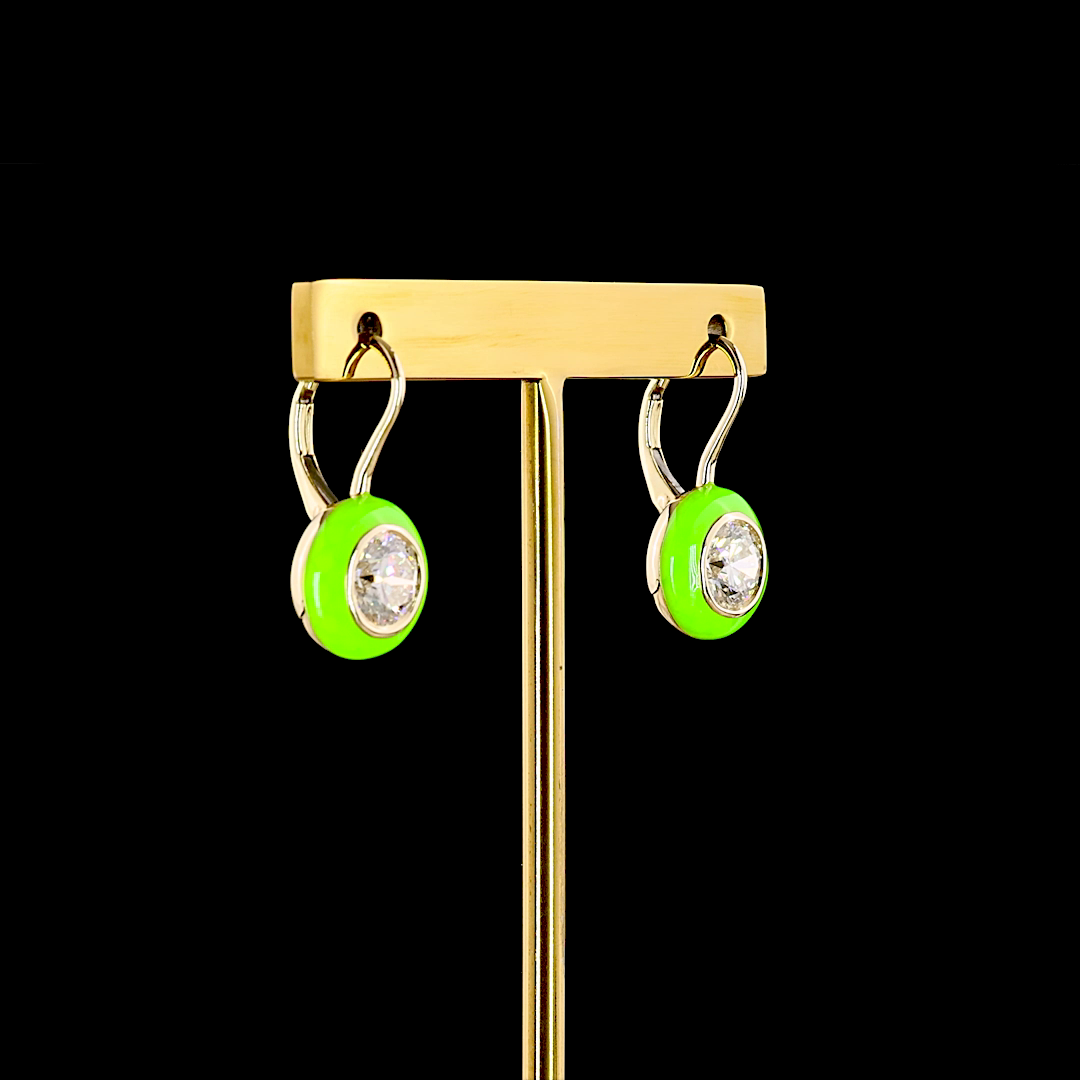 2.00 CTTW Round Lab Diamond Hanging Earring (D/E/F Color and VS1/VVS2/VS2 Clarity)