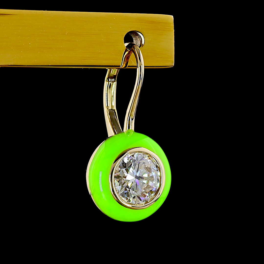 2.00 CTTW Round Lab Diamond Hanging Earring (D/E/F Color and VS1/VVS2/VS2 Clarity)