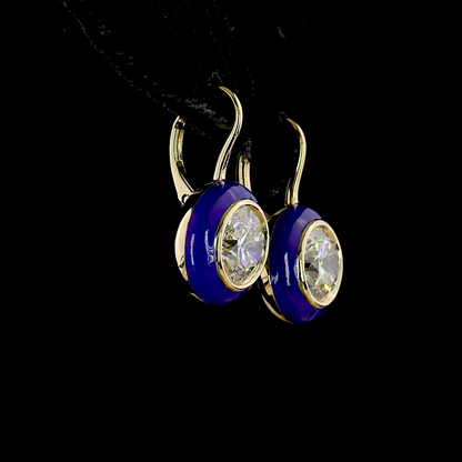 3.07 CTTW Round Lab Grown Diamond Hanging Earring (F Color and VVS2 Clarity)