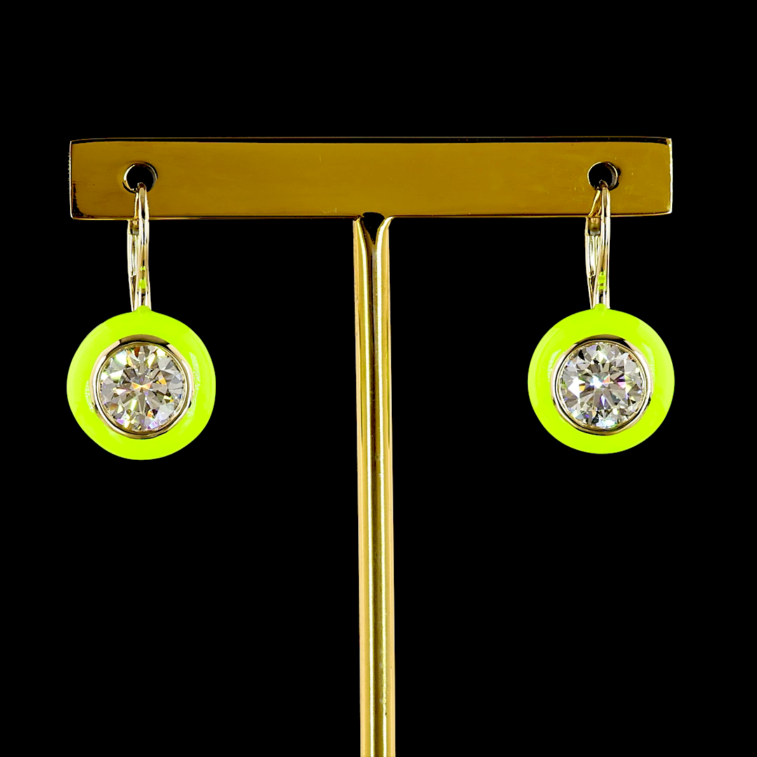 3.00 CTTW Round Lab Grown Diamond Hanging Earring (E Color and VVS2/VS1 Clarity)