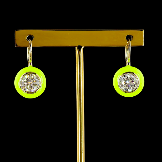 3.00 CTTW Round Lab Grown Diamond Hanging Earring (E Color and VVS2/VS1 Clarity)