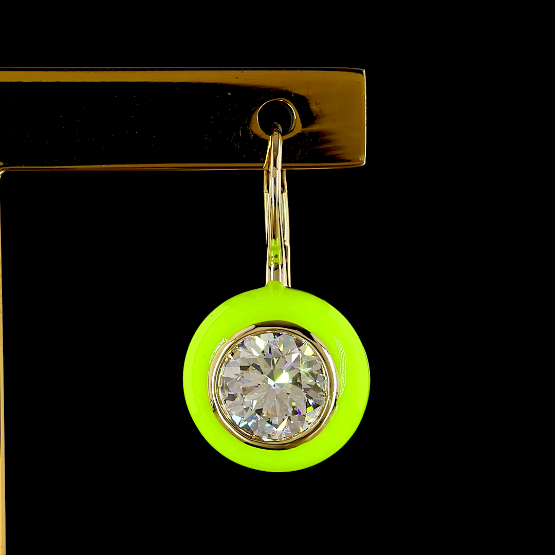 3.00 CTTW Round Lab Grown Diamond Hanging Earring (E Color and VVS2/VS1 Clarity)