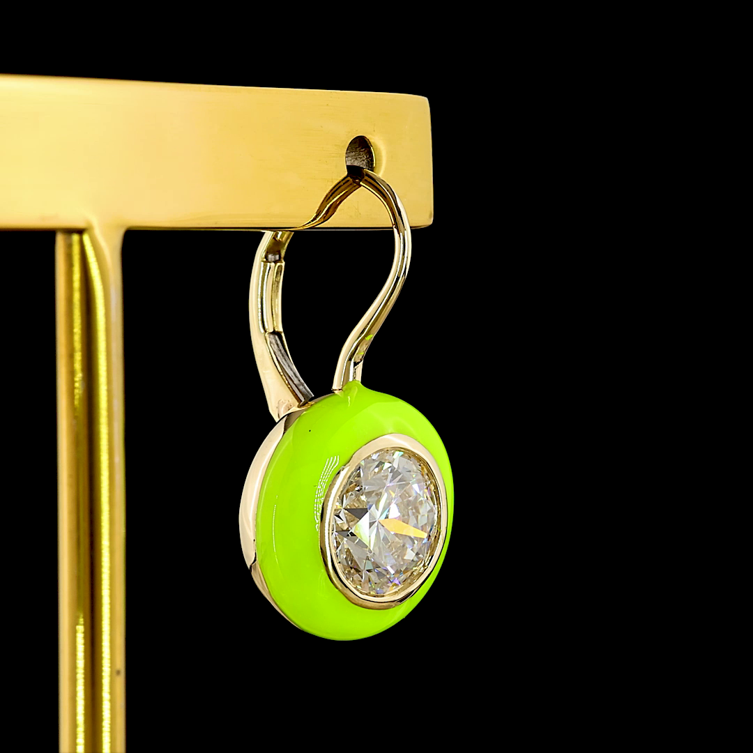 3.00 CTTW Round Lab Grown Diamond Hanging Earring (E Color and VVS2/VS1 Clarity)