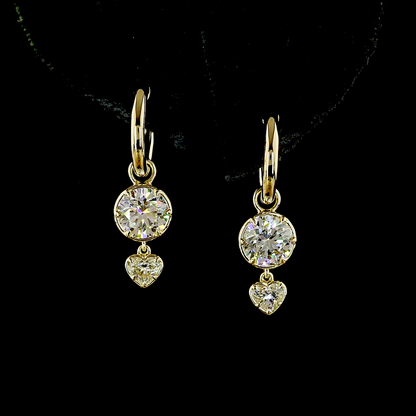 2.38 CTTW Round Lab Grown Diamond Hanging Earring Size 25.55 (E Color and VS1 Clarity)