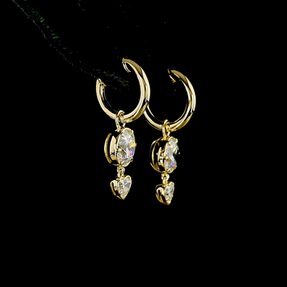2.38 CTTW Round Lab Grown Diamond Hanging Earring Size 25.55 (E Color and VS1 Clarity)