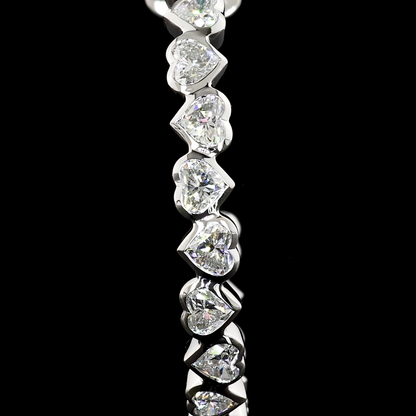 5.38 CTTW Heart Lab Grown Diamond C Hoops Earring Size 35 (E Color and VS2 Clarity)