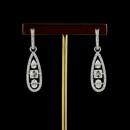 2.98 CTTW MIX Lab Diamond Hanging Earring (E Color and VS1 Clarity)