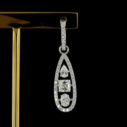 3.00 CTTW MIX Lab Diamond Hanging Earring (E Color and VS1 Clarity)