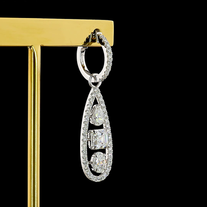 3.00 CTTW MIX Lab Diamond Hanging Earring (E Color and VS1 Clarity)