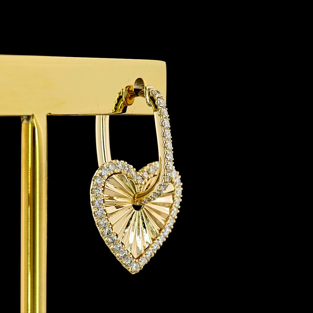 0.68 CTTW Round Lab Grown Diamond Hanging Earring Size 22 (E Color and VS1 Clarity)
