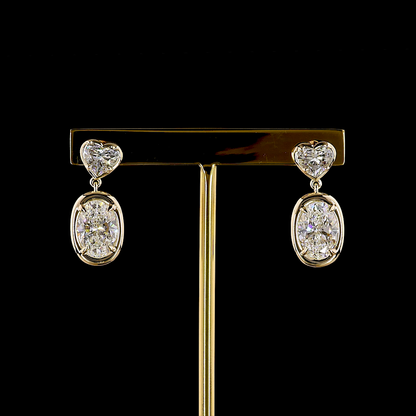 5.51 CTTW Oval Lab Grown Diamond Hanging Earring Size 22 (E Color and VS1 Clarity)