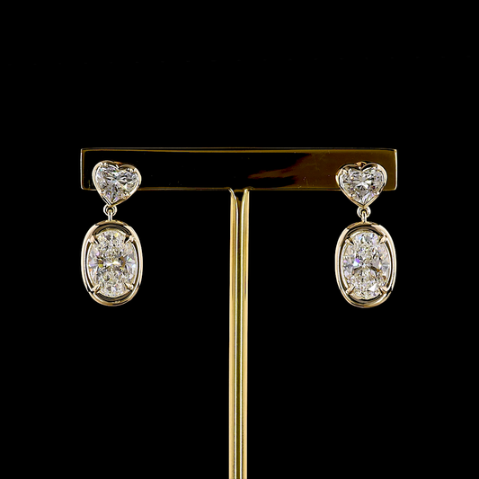5.51 CTTW Oval Lab Grown Diamond Hanging Earring Size 22 (E Color and VS1 Clarity)
