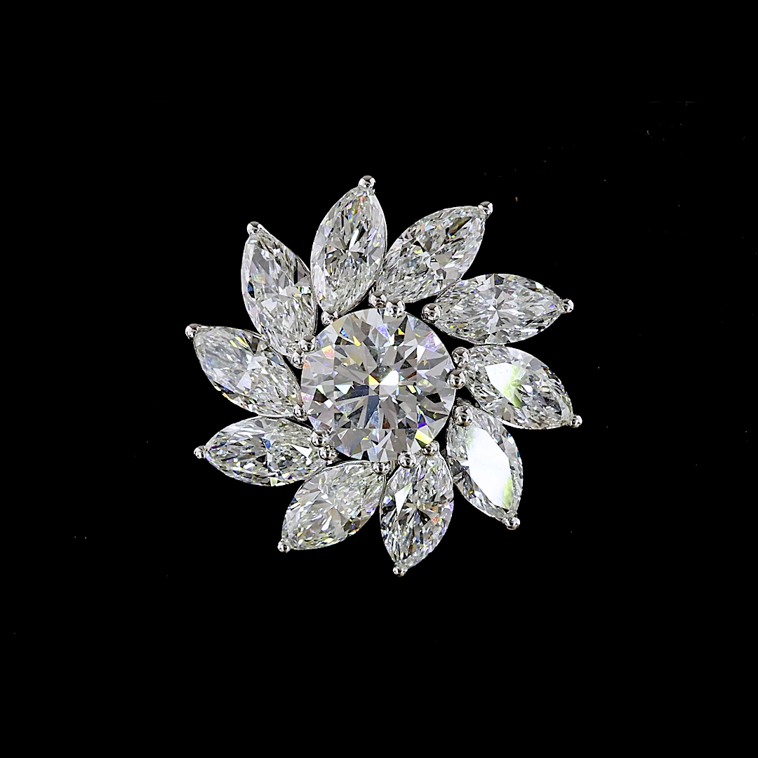 6.22 CTTW Marquise Lab Diamond Jacket Stud Earring (E Color and VS1 Clarity)
