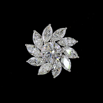 6.22 CTTW Marquise Lab Diamond Jacket Stud Earring (E Color and VS1 Clarity)