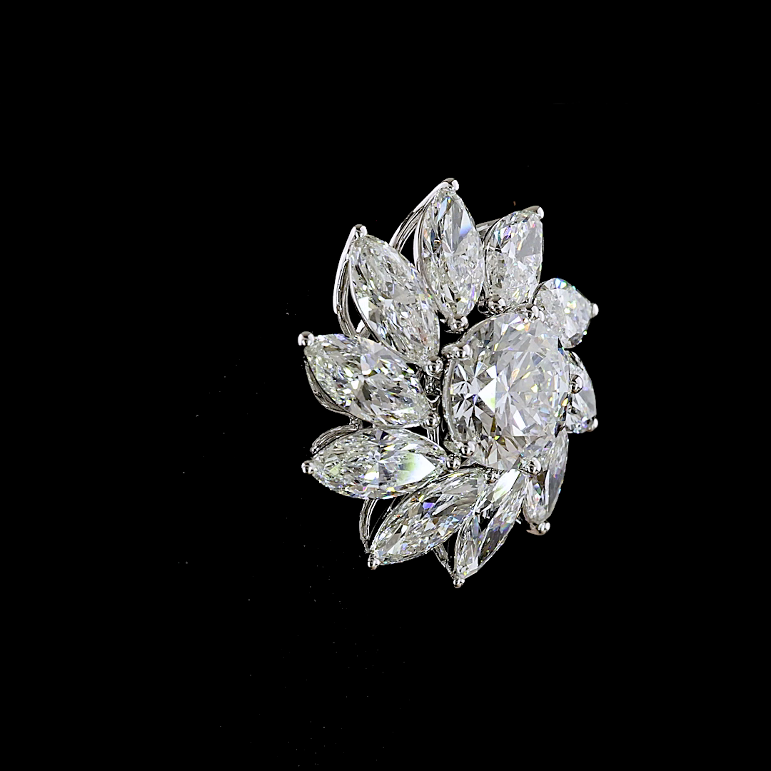 6.22 CTTW Marquise Lab Diamond Jacket Stud Earring (E Color and VS1 Clarity)