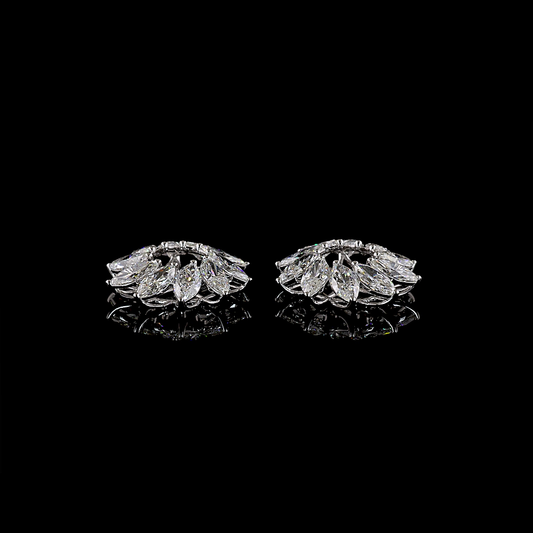 4.97 CTTW Marquise Lab Diamond Jacket Stud Earring (E Color and VS1 Clarity)