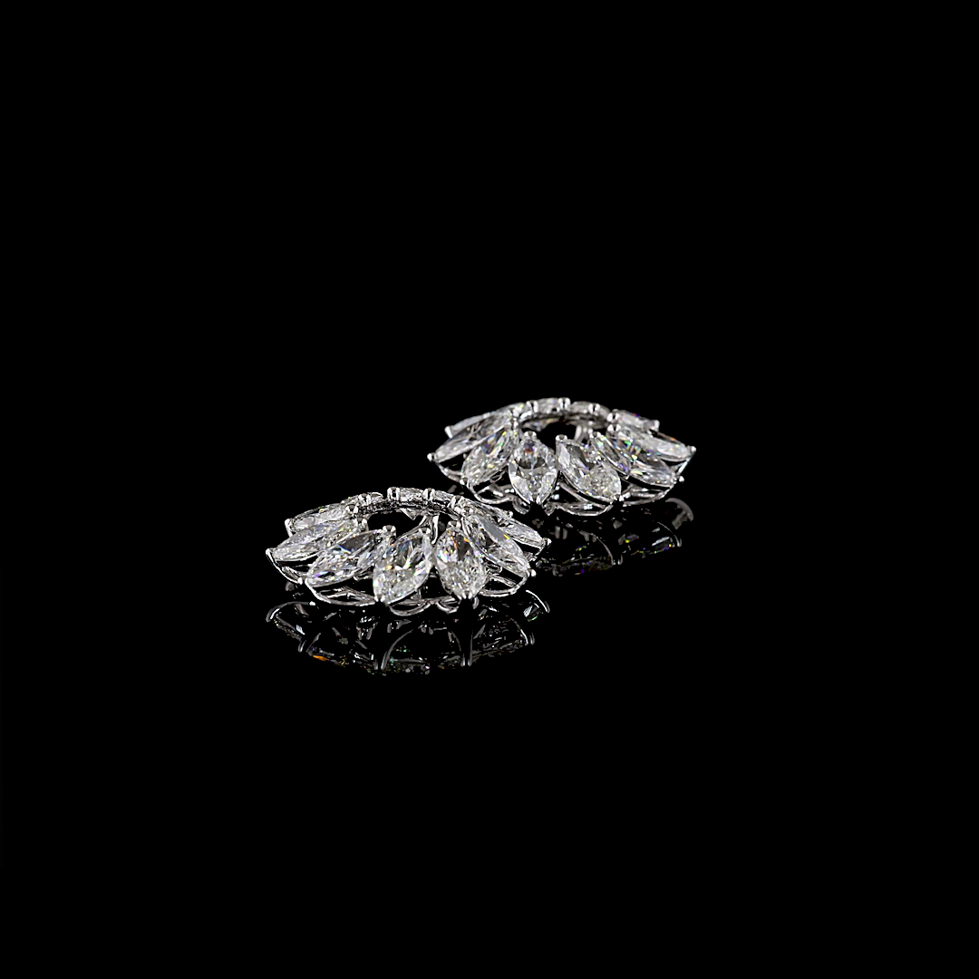 4.97 CTTW Marquise Lab Diamond Jacket Stud Earring (E Color and VS1 Clarity)