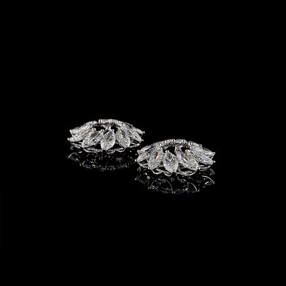 4.97 CTTW Marquise Lab Diamond Jacket Stud Earring (E Color and VS1 Clarity)