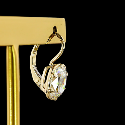 3.15 CTTW Antique Cushion Lab Grown Diamond Hanging Earring Size 15.8 (D Color and VVS2 Clarity)