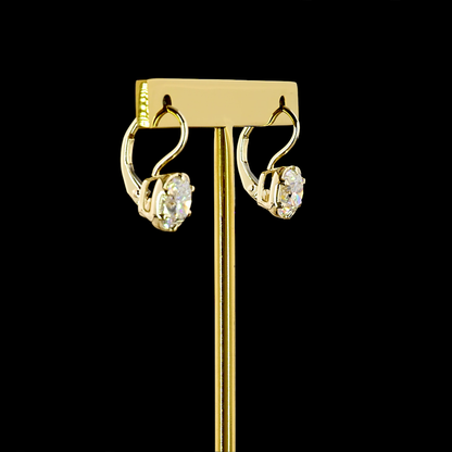 3.04 CTTW Square Cushion Brilliant Lab Grown Diamond Hanging Earring Size 15.86 (E Color and VS1 Clarity)