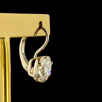 3.04 CTTW Square Cushion Brilliant Lab Grown Diamond Hanging Earring Size 15.86 (E Color and VS1 Clarity)