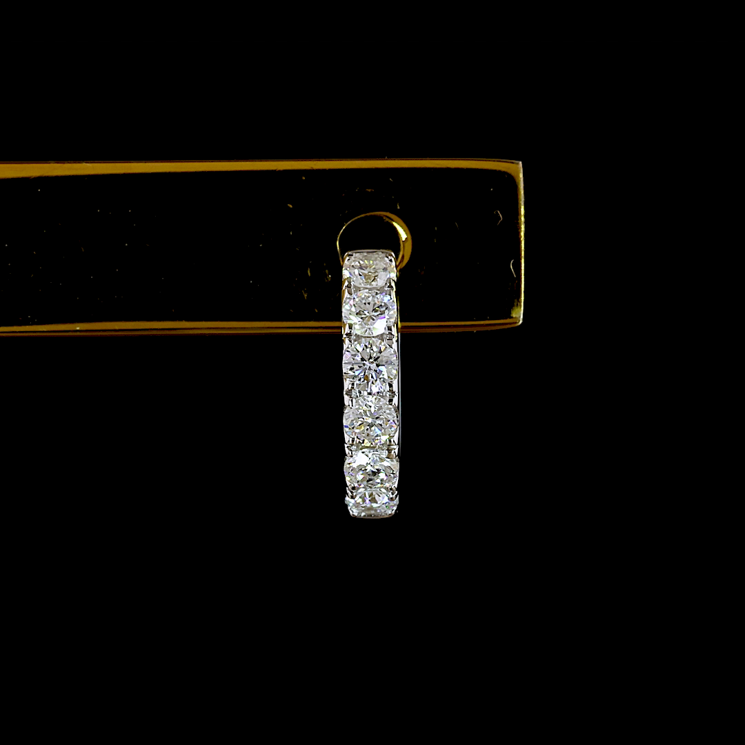 0.39 CTTW Round Lab Grown Diamond Huggies Earring 10.7mm (E Color and VS1 Clarity)