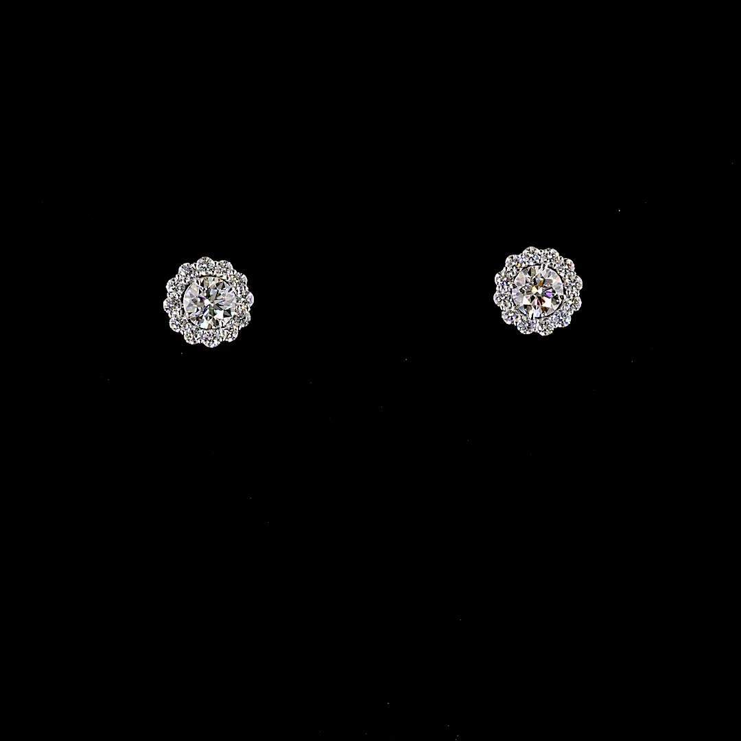 0.79 CTTW Round Lab Grown Diamond 59 Earring (E Color and VS1 Clarity)