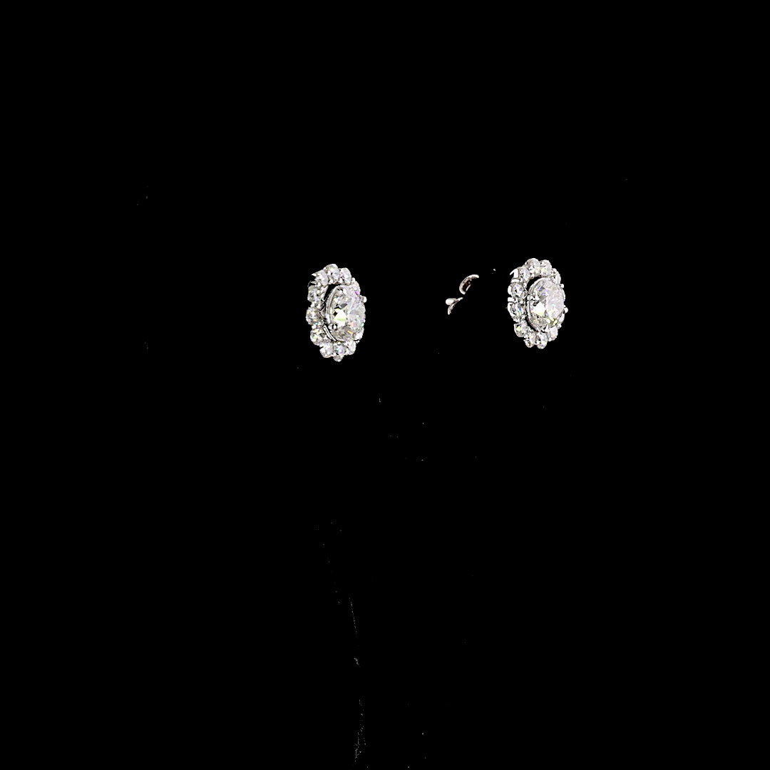 0.79 CTTW Round Lab Grown Diamond 59 Earring (E Color and VS1 Clarity)