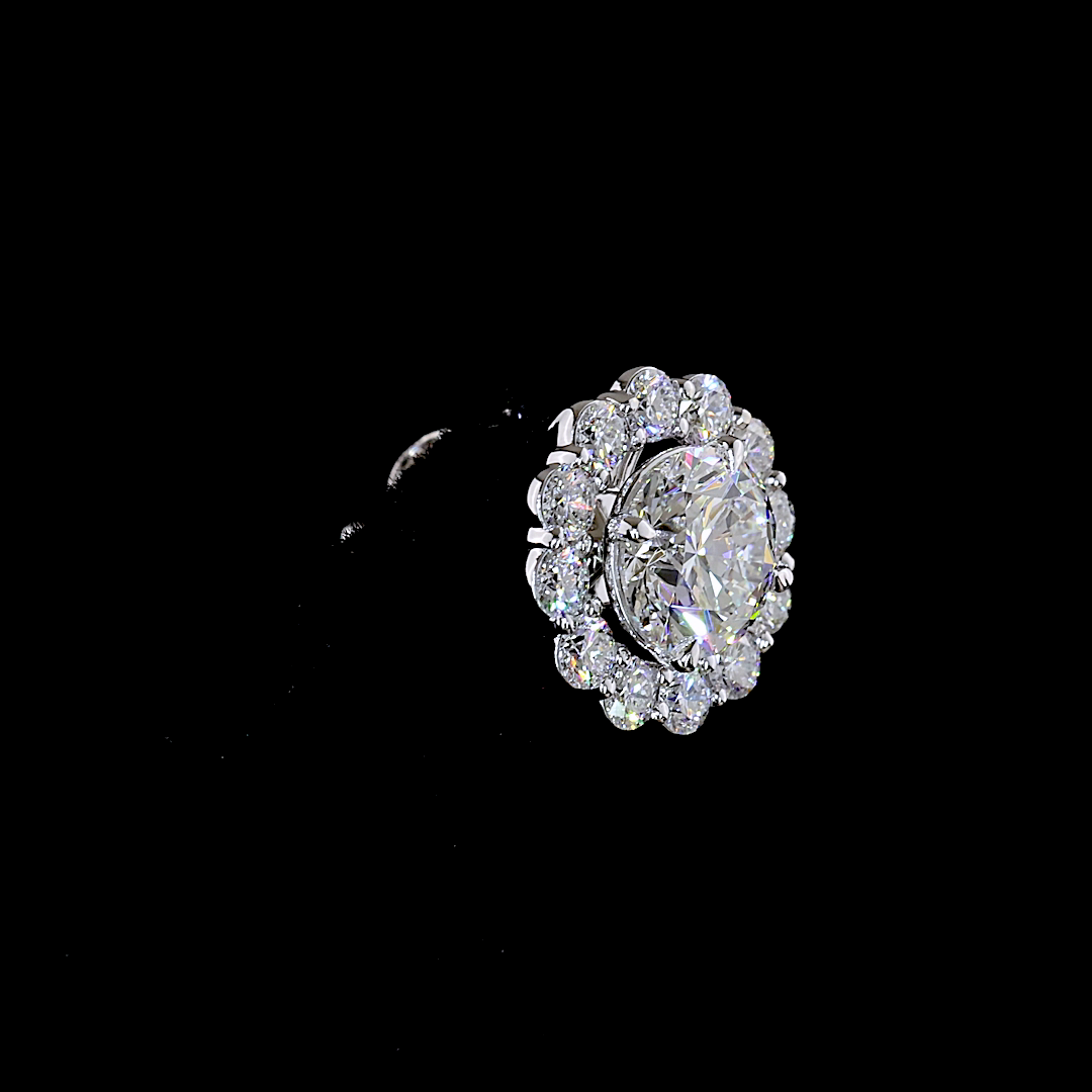 0.79 CTTW Round Lab Grown Diamond 59 Earring (E Color and VS1 Clarity)