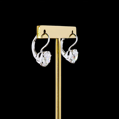3.04 CTTW Square Cushion Brilliant Lab Grown Diamond Hanging Earring Size 15.86 (D Color and VVS2 Clarity)