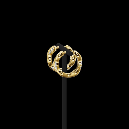 0.75 CTTW Marquise Lab Grown Diamond Huggies Earring 13.52mm (E Color and VS1 Clarity)