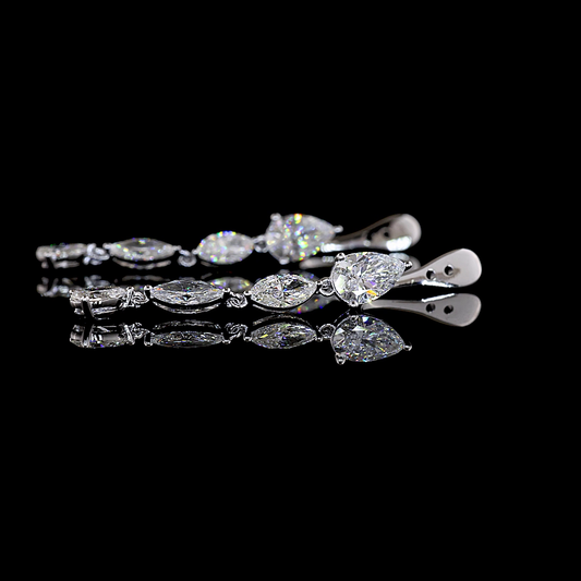 2.42 CTTW MIX Lab Grown Diamond Hanging Earring Size 41.55 (E Color and VS1 Clarity)