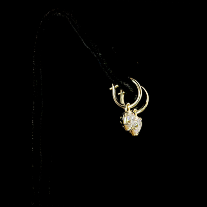 2.07 CTTW Heart Lab Grown Diamond Hanging Earring Size 19.25 (E Color and VS1 Clarity)