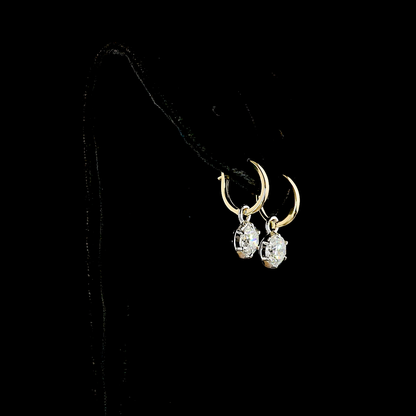 2.01 CTTW Round Lab Grown Diamond Hanging Earring Size 19.25 (E Color and VS1 Clarity)