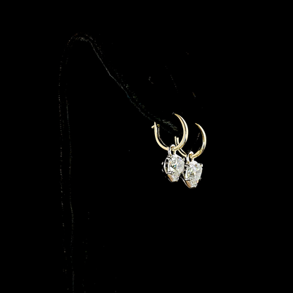 3.09 CTTW Heart Lab Grown Diamond Hanging Earring Size 20 (E Color and VS1 Clarity)