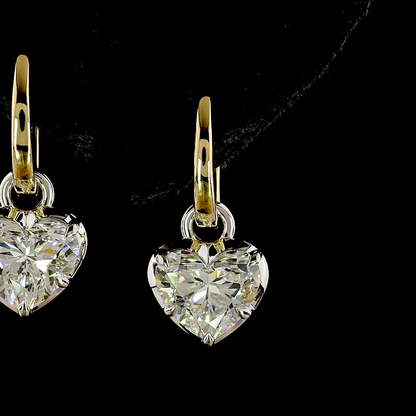 3.09 CTTW Heart Lab Grown Diamond Hanging Earring Size 20 (E Color and VS1 Clarity)