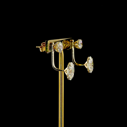 5.07 CTTW Oval Lab Grown Diamond Hanging Earring Size 20 (F Color and VS1 Clarity)