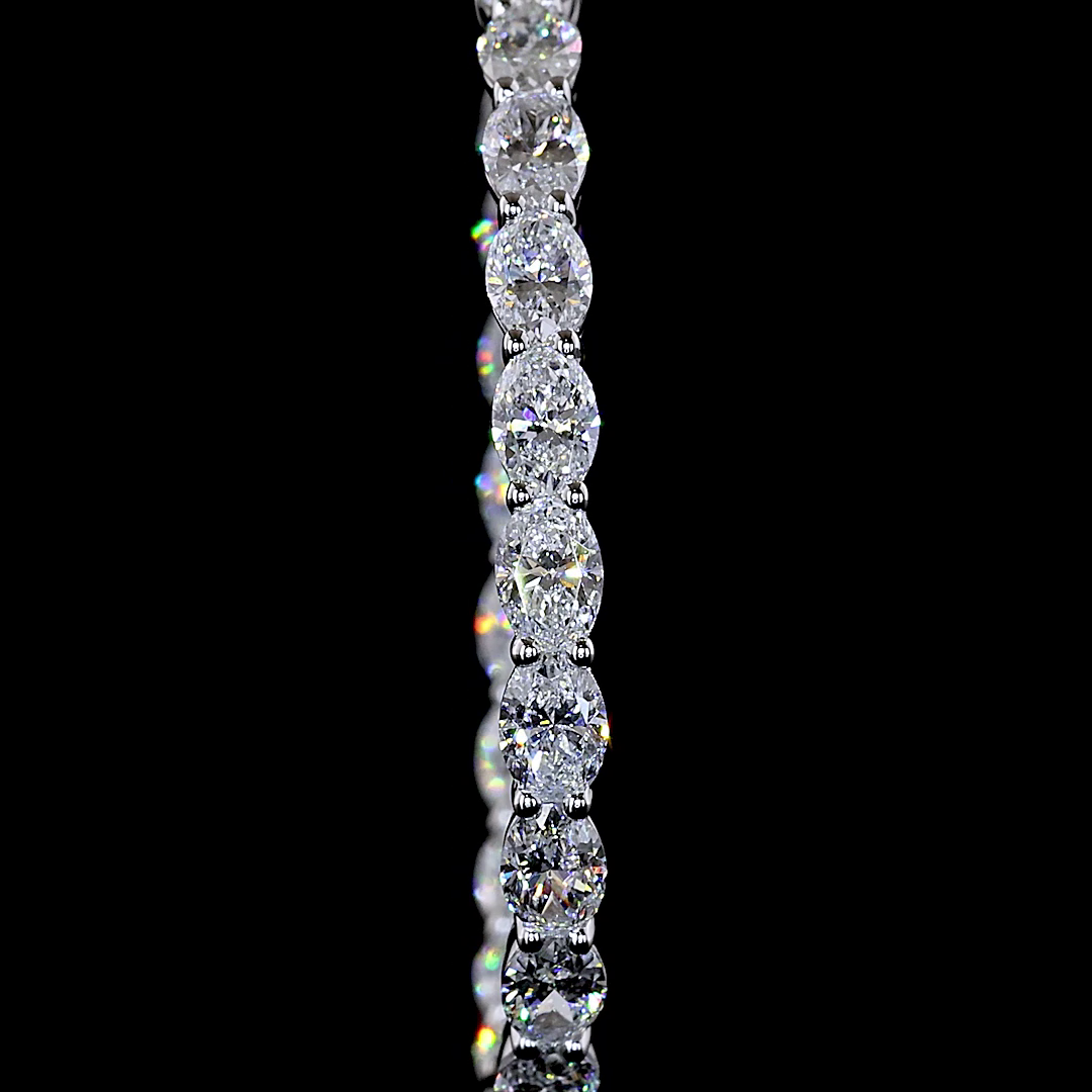 5.00 CTTW Oval Lab Grown Diamond Hoops Earring 34.67mm (F Color and VS1 Clarity)