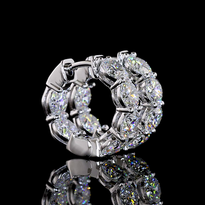 5.12 CTTW Round Lab Grown Diamond Huggies Earring 16.53mm (E Color and VS1 Clarity)