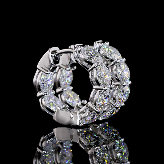 5.12 CTTW Round Lab Grown Diamond Huggies Earring 16.53mm (E Color and VS1 Clarity)