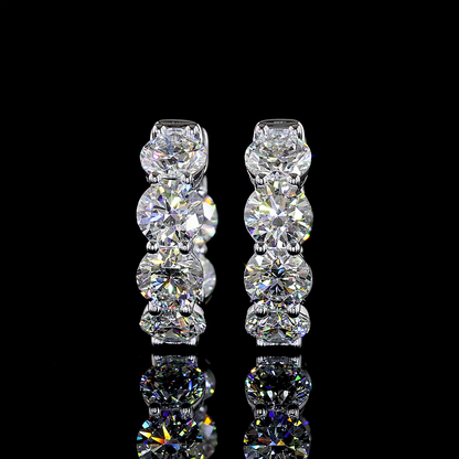 5.12 CTTW Round Lab Grown Diamond Huggies Earring 16.53mm (E Color and VS1 Clarity)
