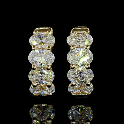 2.11 CTTW Oval Lab Grown Diamond Huggies Earring 14.75mm (E Color and VS1 Clarity)