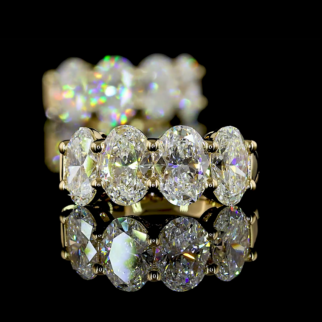 3.08 CTTW Oval Lab Grown Diamond Huggies Earring (E Color and VS1 Clarity)