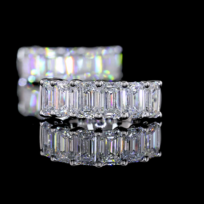 2.09 CTTW Emerald Lab Grown Diamond Huggies Earring 14.2mm (E Color and VS1 Clarity)