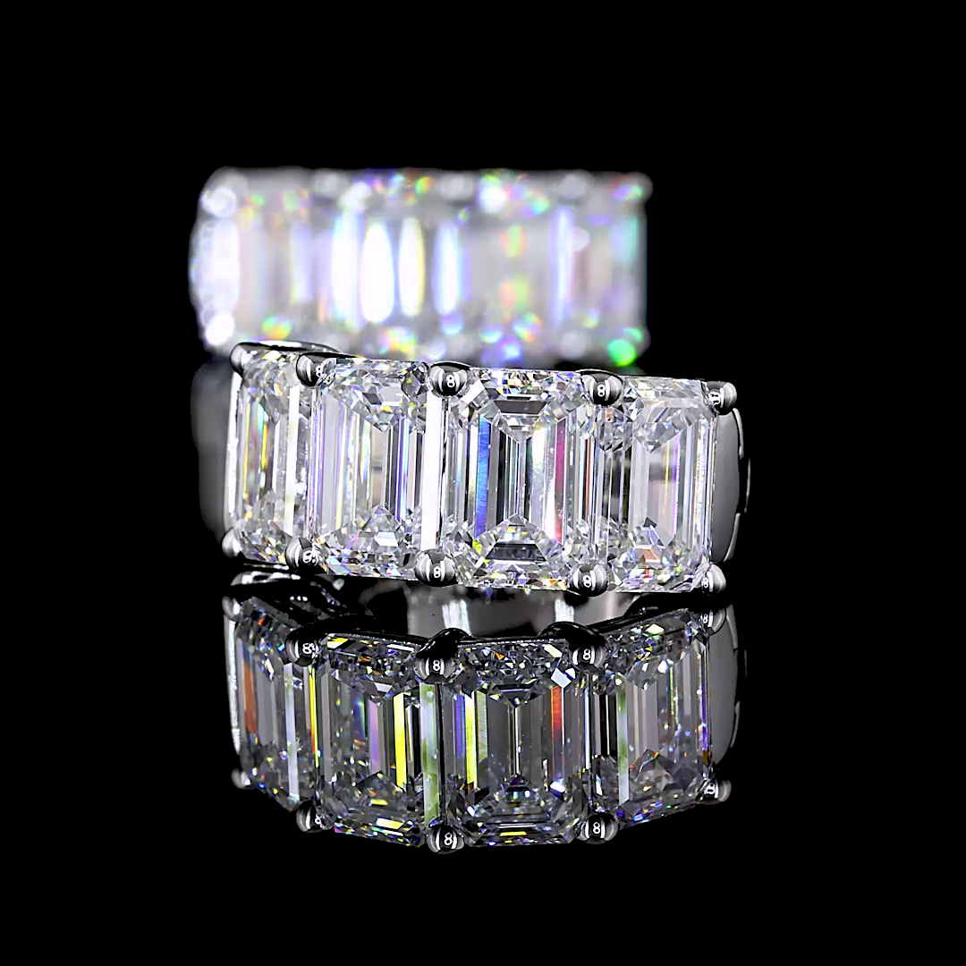 4.34 CTTW Emerald Lab Grown Diamond Huggies Earring 15.62mm (E Color and VS1 Clarity)