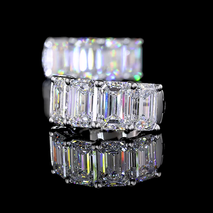 4.34 CTTW Emerald Lab Grown Diamond Huggies Earring 15.62mm (E Color and VS1 Clarity)