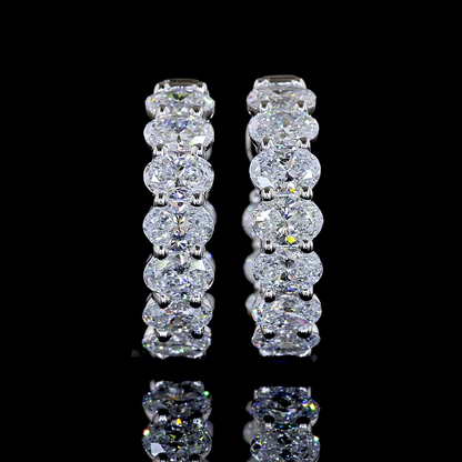 1.84 CTTW Oval Lab Grown Diamond Huggies Earring 14.29mm (E Color and VS1 Clarity)