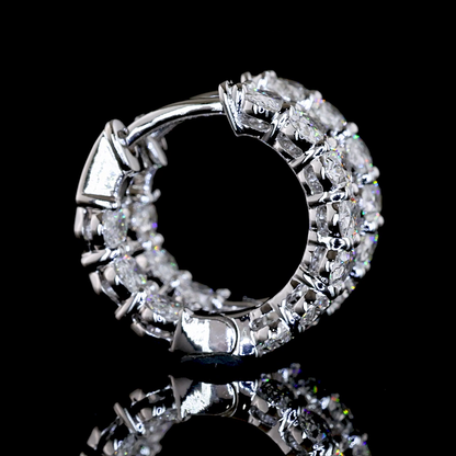 1.84 CTTW Oval Lab Grown Diamond Huggies Earring 14.29mm (E Color and VS1 Clarity)