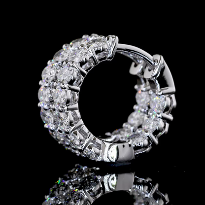 1.84 CTTW Oval Lab Grown Diamond Huggies Earring 14.29mm (E Color and VS1 Clarity)