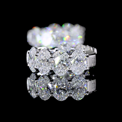 4.10 CTTW Oval Lab Grown Diamond Huggies Earring 14.82mm (E Color and VS1 Clarity)